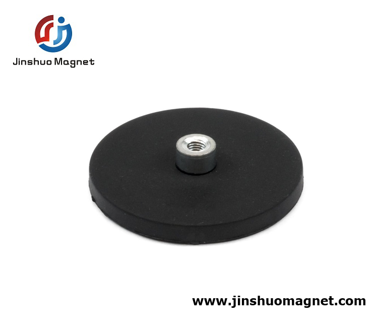 D43mm Internal Thread Rubber Coated Pot Magnet Mount