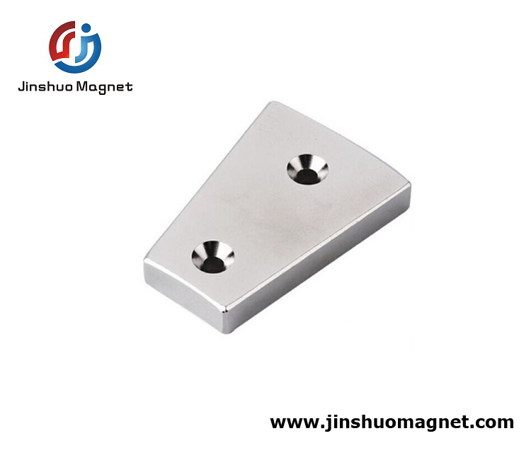 Rare Earth Segment Magnet With Countersunk Holes