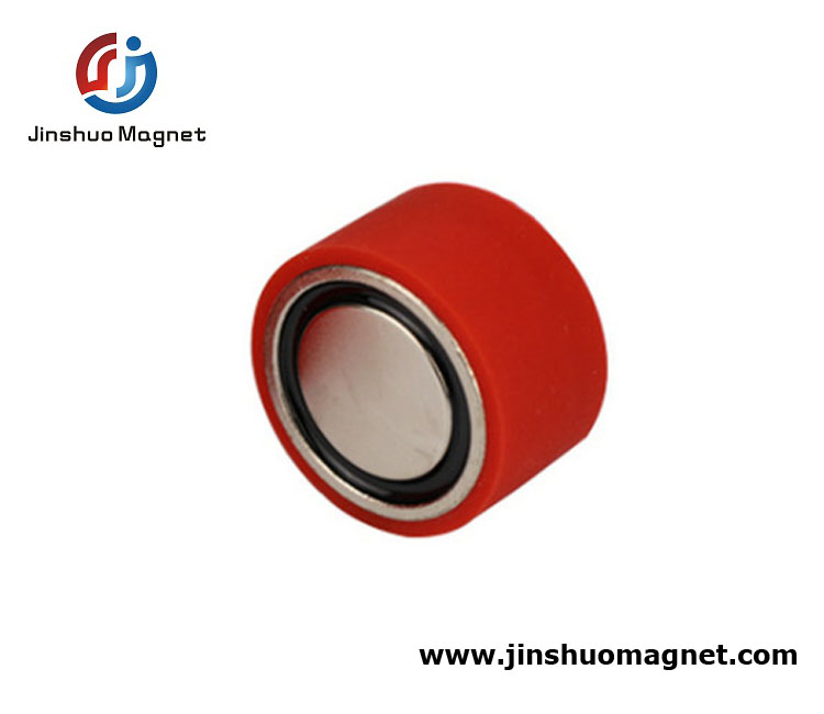 Red Silicone Rubber Coated Hook Magnet Magnetic Hook Clamping Magnets For Sale